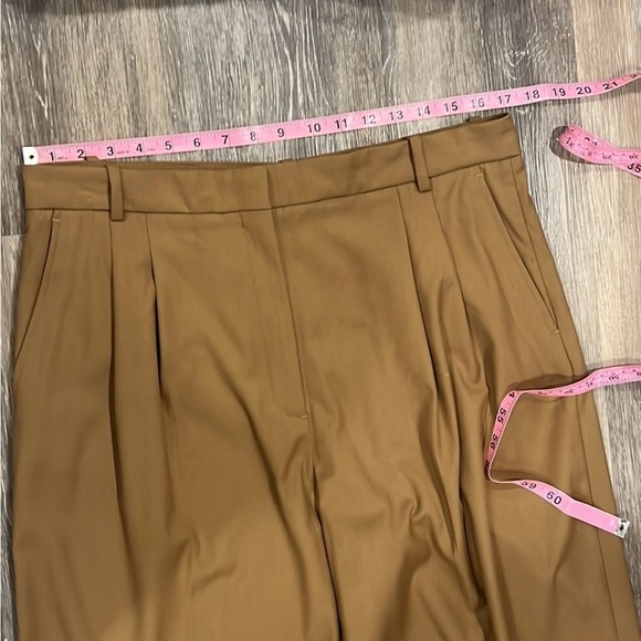 Zara women’s pleated brown wide leg trouser pants size XL NWT - Picture 7 of 12